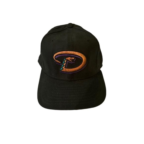 VTG AZ Diamondbacks MLB Black Hat w/Embroidered Logo Retired Colors Adjustable - Picture 1 of 5